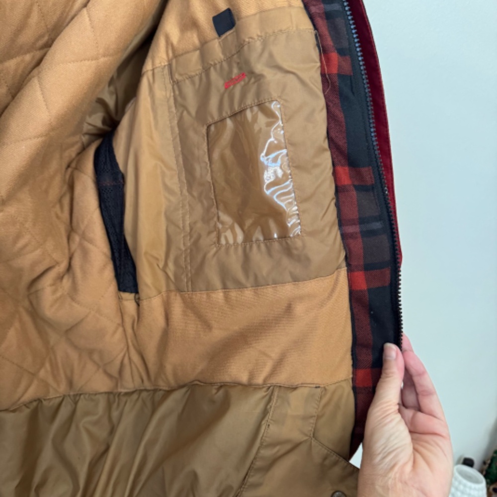 686 Woodland Insulated 10K Plaid Snowboard Ski Jacket Red Brown Black - Picture 8 of 12